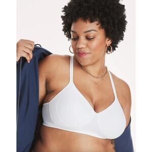 Hanes Wireless T-Shirt Bra Large Cooling Mesh Comfort Stretch Undergarment